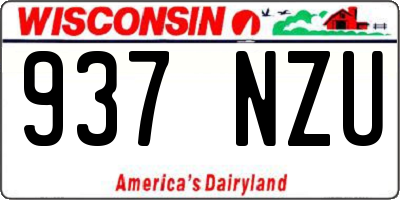 WI license plate 937NZU
