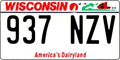 WI license plate 937NZV