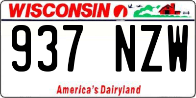 WI license plate 937NZW