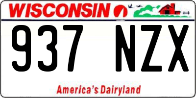 WI license plate 937NZX