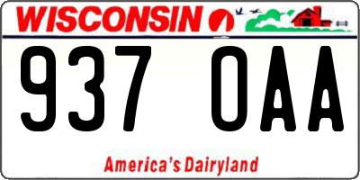 WI license plate 937OAA