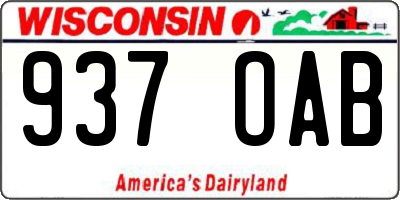 WI license plate 937OAB