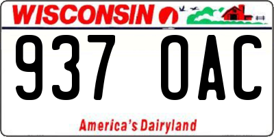 WI license plate 937OAC