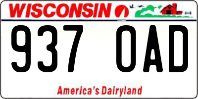 WI license plate 937OAD