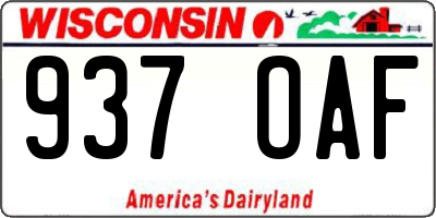 WI license plate 937OAF
