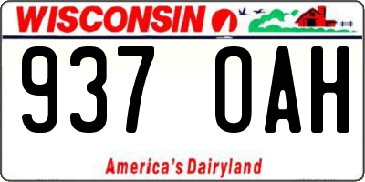 WI license plate 937OAH