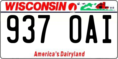 WI license plate 937OAI