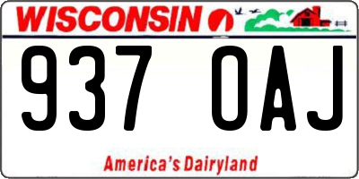 WI license plate 937OAJ