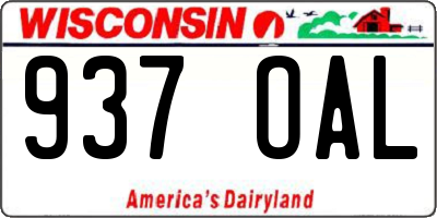WI license plate 937OAL