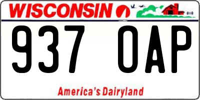 WI license plate 937OAP
