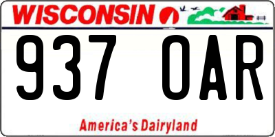 WI license plate 937OAR