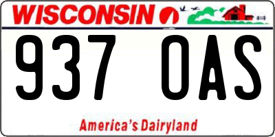 WI license plate 937OAS