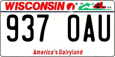 WI license plate 937OAU