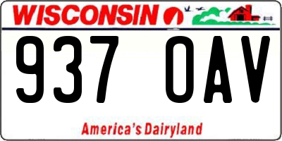 WI license plate 937OAV