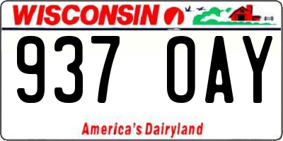 WI license plate 937OAY