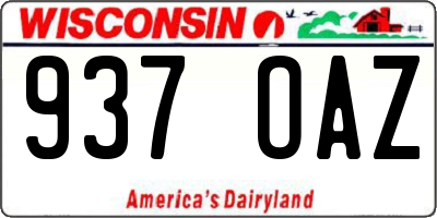 WI license plate 937OAZ