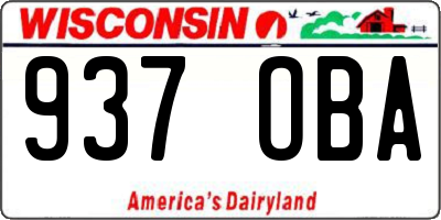 WI license plate 937OBA
