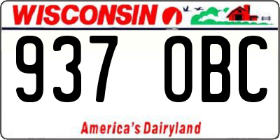 WI license plate 937OBC