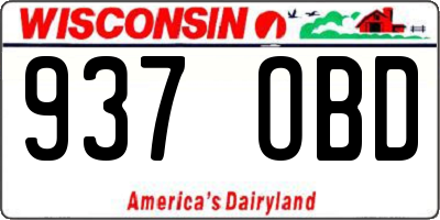 WI license plate 937OBD