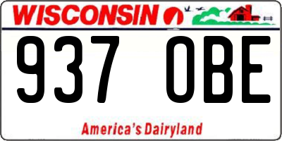 WI license plate 937OBE