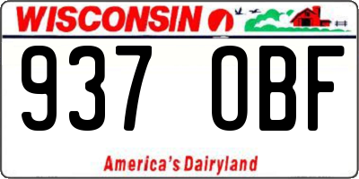 WI license plate 937OBF