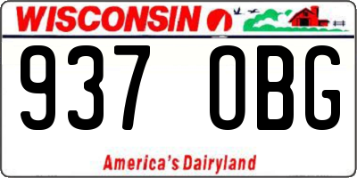 WI license plate 937OBG
