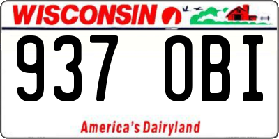 WI license plate 937OBI