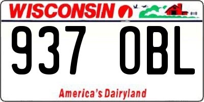 WI license plate 937OBL