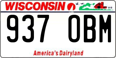 WI license plate 937OBM