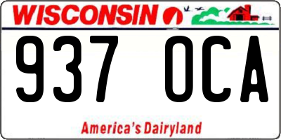 WI license plate 937OCA