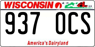 WI license plate 937OCS