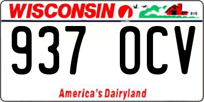 WI license plate 937OCV