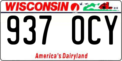 WI license plate 937OCY