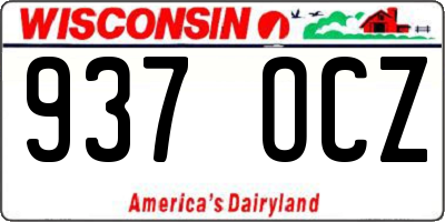 WI license plate 937OCZ