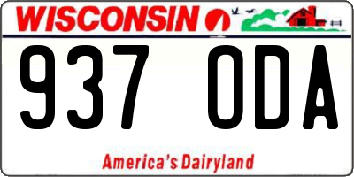 WI license plate 937ODA