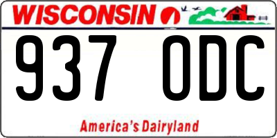 WI license plate 937ODC