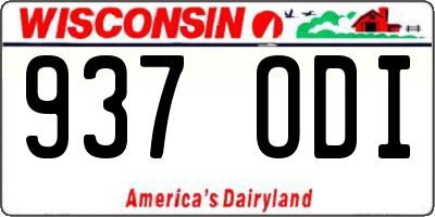 WI license plate 937ODI