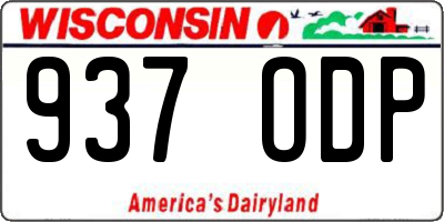 WI license plate 937ODP