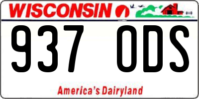 WI license plate 937ODS