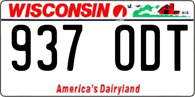 WI license plate 937ODT