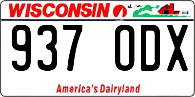 WI license plate 937ODX
