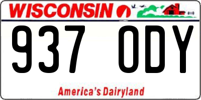 WI license plate 937ODY