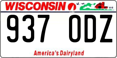 WI license plate 937ODZ