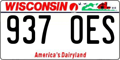 WI license plate 937OES
