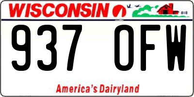 WI license plate 937OFW