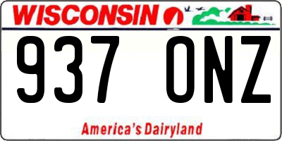 WI license plate 937ONZ