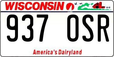 WI license plate 937OSR