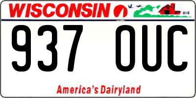 WI license plate 937OUC