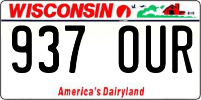 WI license plate 937OUR