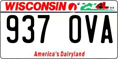 WI license plate 937OVA